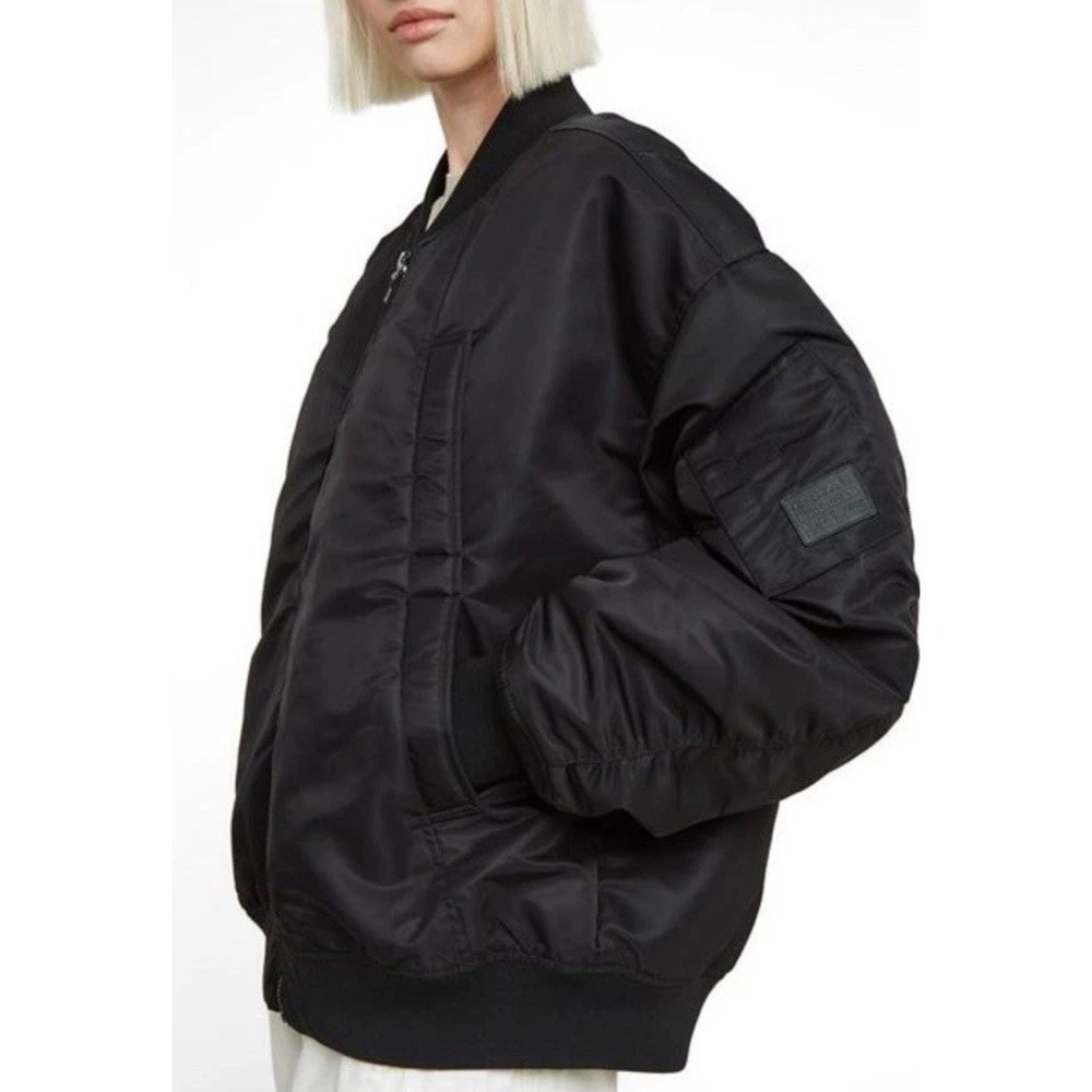 NWT G•Star Macro Balloon Bomber Dark Black Oversized Bomber Jacket Size M - Picture 3 of 16